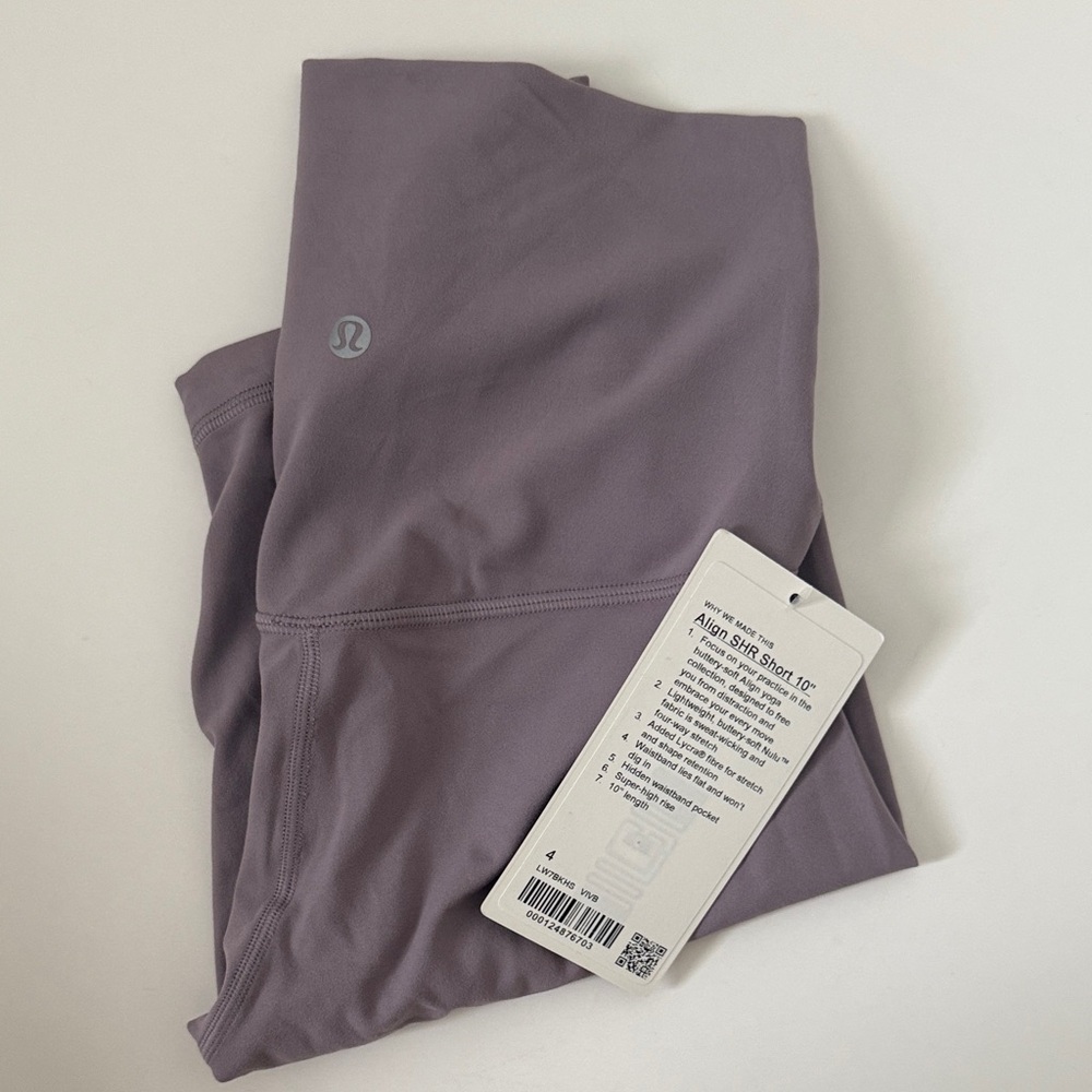 NWT Lululemon Lavender Align Biker Shorts
